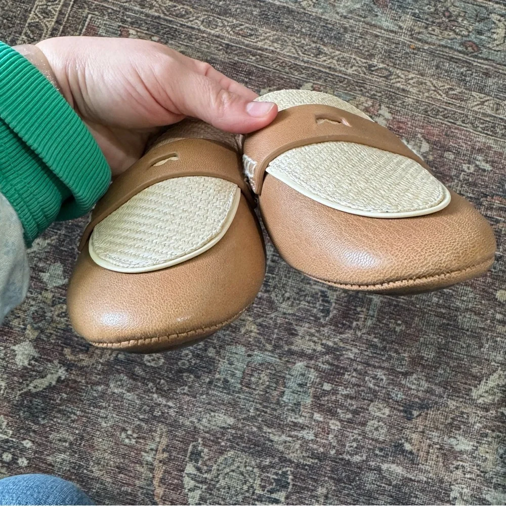 Birdies The Vesper Driver Cappuccino Leather Raffia 8 NWOT - Picture 11 of 12